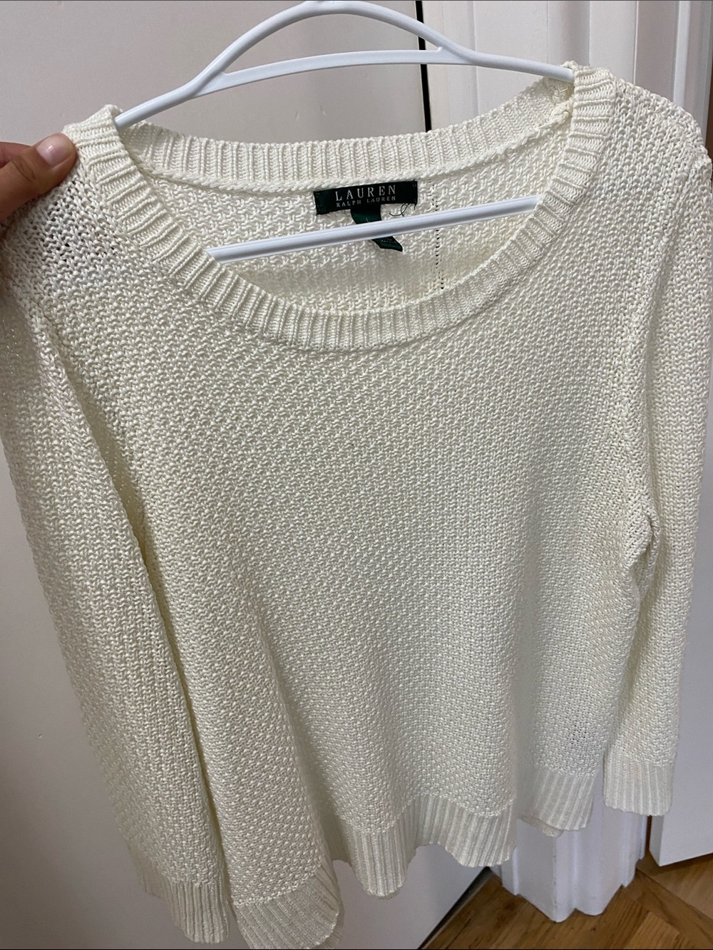 Lauren Ralph Lauren Ivory Textured Crewneck Sweater